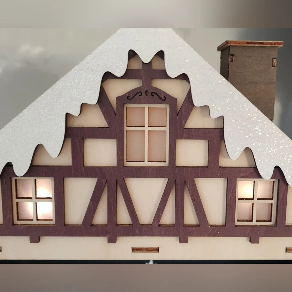 Kurt Adler‎ 13.5 Inch Battery Operated Wooden Musical LED House Light  Sound NWT